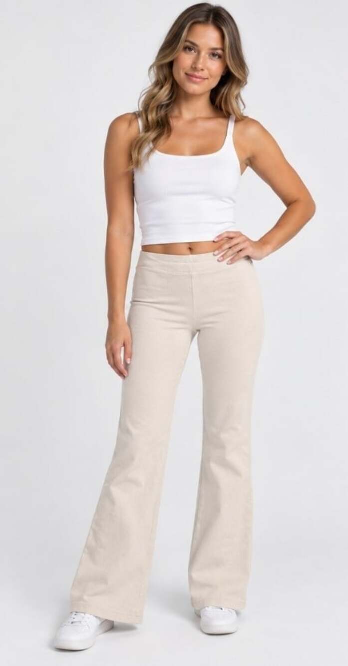 Hard Tail Forever Oatmeal Flare Lounge Yoga Pants Womens Sz L Athleisure D25